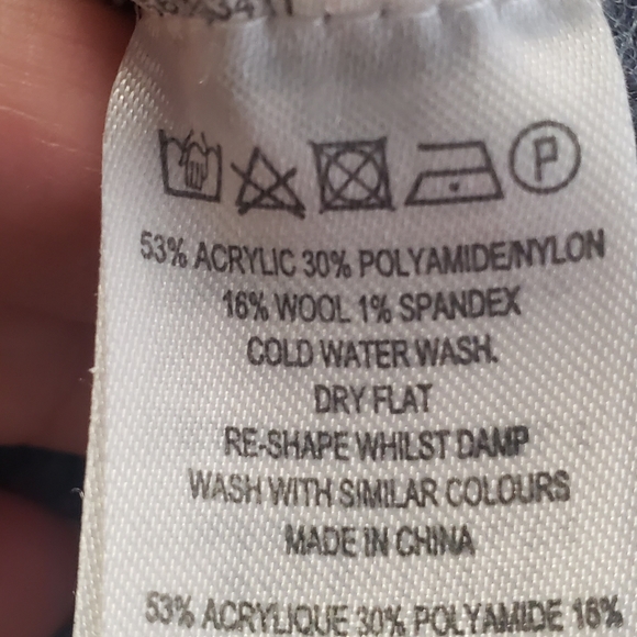 French Connection  blue / gray wool blend turtle nech sweater.Size small - Picture 5 of 5